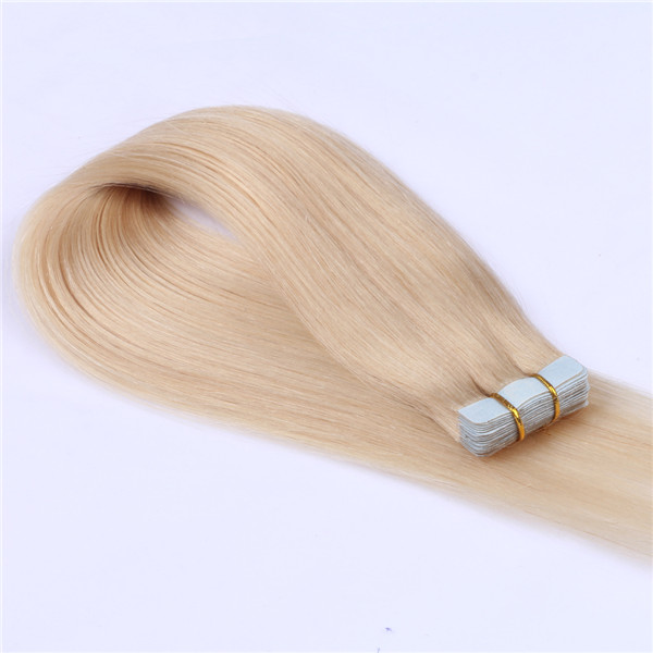Bleach blonde tape in hair extensions XS092